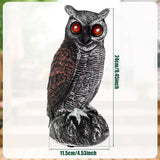 Realistic Bird Scarer W/Sound Owl Prowler Decoy Repellent Pest Scarecrow Garden