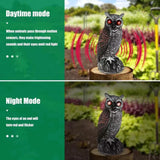 Realistic Bird Scarer W/Sound Owl Prowler Decoy Repellent Pest Scarecrow Garden