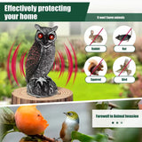 Realistic Bird Scarer W/Sound Owl Prowler Decoy Repellent Pest Scarecrow Garden