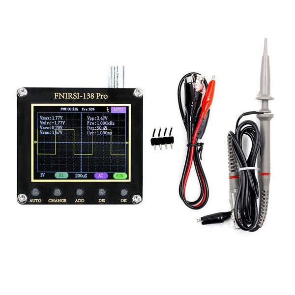 FNIRSI-138 PRO Handheld Digital Oscilloscope 2.5MSa/s 200KHz Analog Bandwidth Support AUTO 80Khz PWM and Firmware Update without Battery