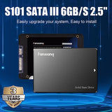 fanxiang S101 256GB SSD SATA III 6Gb/s 2.5" Internal Solid State Drive, Read Speed up to 550MB/sec, Compatible with Laptop and PC Desktops